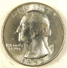 1952-D George Washington Quarter 90% Silver BU From Original Rolls Blast White