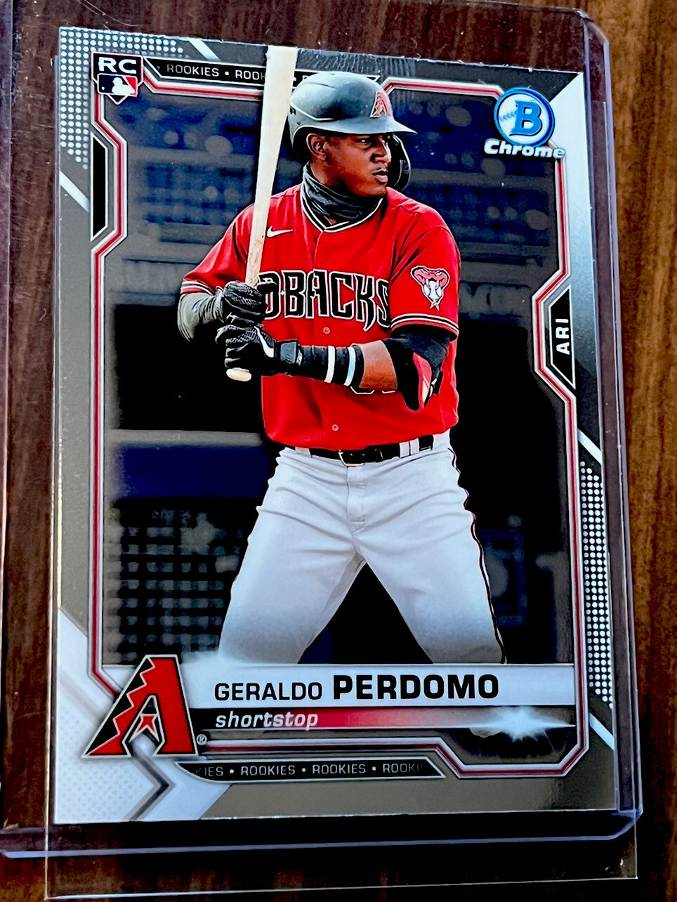 Geraldo Perdomo 2021 Bowman Chrome RC # 98 Arizona Diamondbacks Pack Fresh