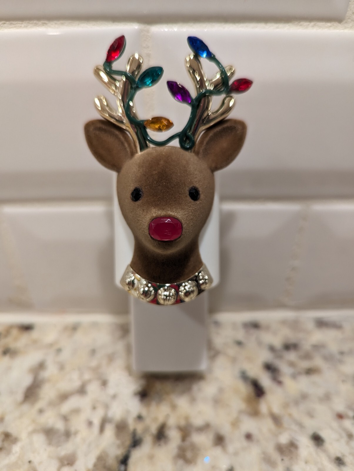 NWOT Bath & Body Works Wallflower Plug RUDOLPH REINDEER CHRISTMAS LIGHT Up Nose-image