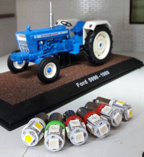 Ford 3000 4000 5000 tracteur tableau de bord jeu d'ampoules DEL BA9s blanc chaud vif - Photo 1/6