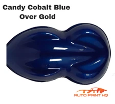 Candy Cobalt Blue Over Gold Basecoat Gallon Auto Paint Kit + High Solids Clear