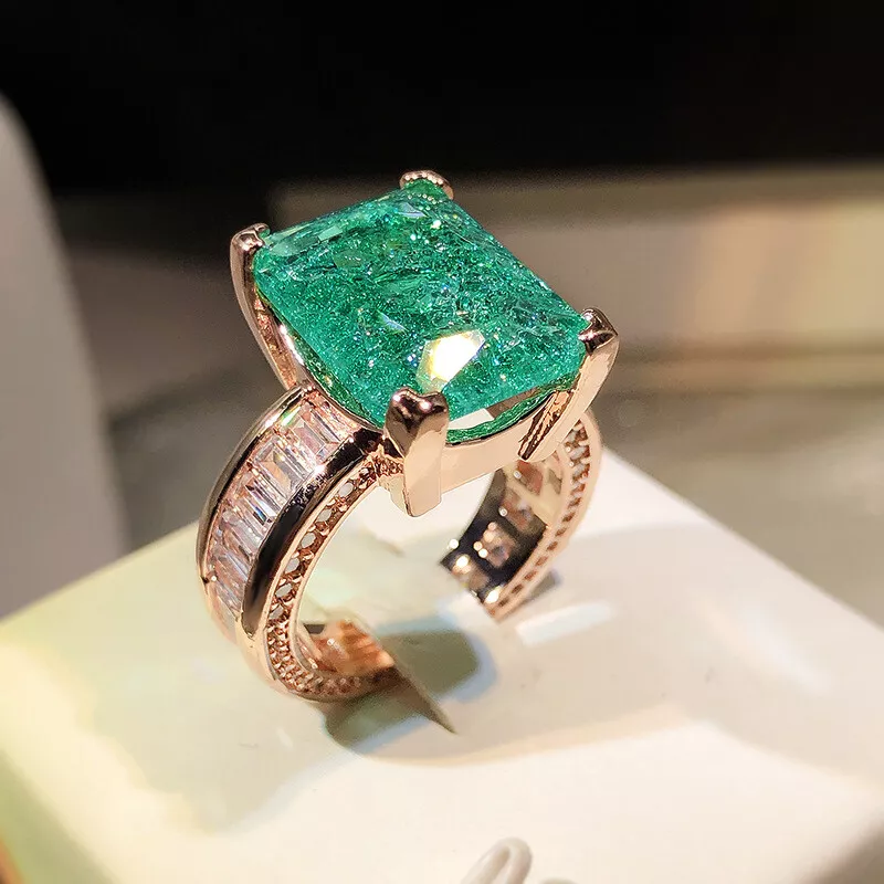 Silver rings clearance with green stones