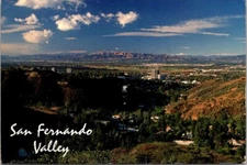 San Fernando Valley California Panoramic View City Skyline Mountain c1990
