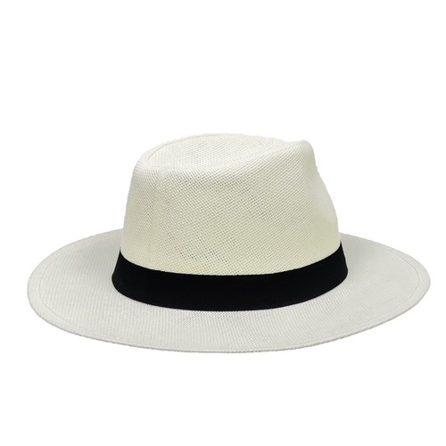 2PK Panama Cuban Straw Fedora Hat Wide Brim Beach Sun Men Women Size7Medium 22" - Picture 6 of 8