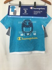 New Champion 3 pc shorts Shirt set Football Blue 4T,5