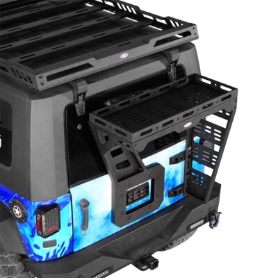 Hooke Road Tailgate Basket Rear Cargo Rack System Fit 2007-2018 Jeep Wrangler JK