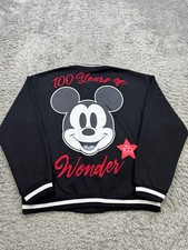 Disney Varsity Jacket Boy Girl Medium 7/9 Graphic Mickey 100 Years Of Wonder