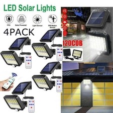4Pack Solar Power PIR Motion Sensor Waterproof LED Outdoor Light Garden Security