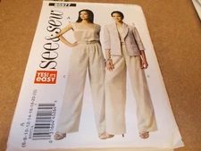 Butterick Pattern B5977 Ms EZ SEE & SEW Unlined Jacket, Top & Pants Sz 6-22 