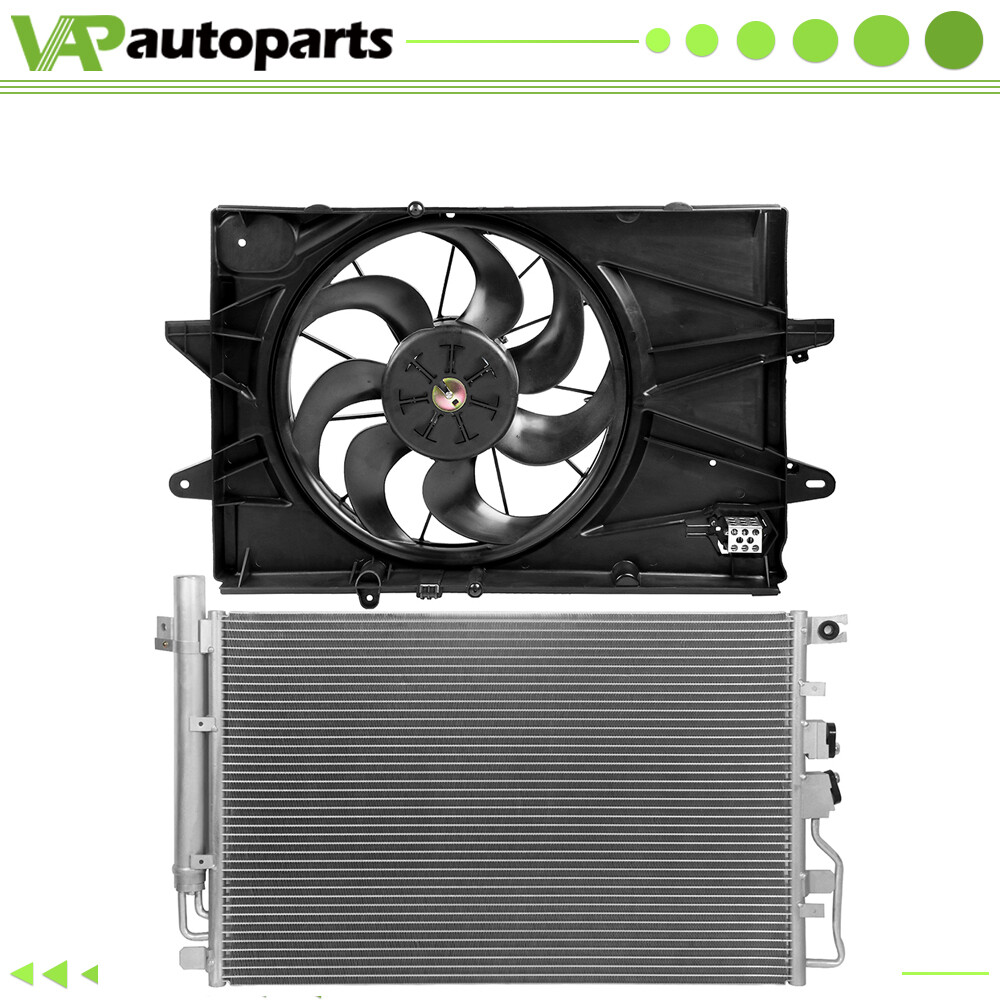 A/C Condenser And Radiator Cooling Fan Assembly For 2010-2016 GMC 
