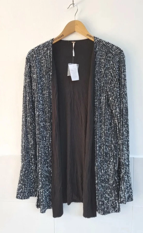 Free People Jacket Harley Sequin Jacket Cardigan. Black, Small, RRP $228 - Image 4 of 4