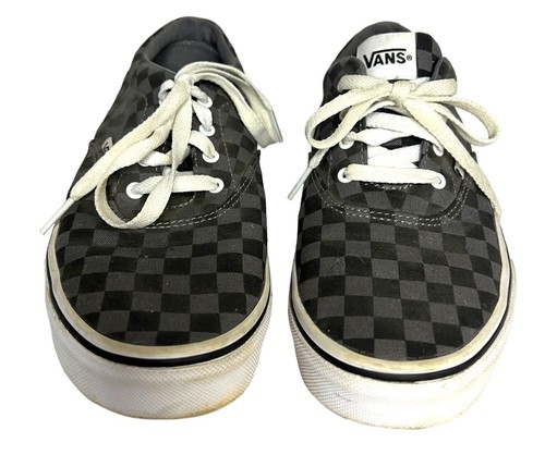 Vans Youth 5.5 Black & Gray Checkerboard Lace-Up Skate Shoes - Picture 4 of 7