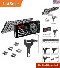 Complete 420 Chain Assembly: 132 Links, 5 Master Links Chain Breaker Tool Set