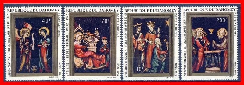 DAHOMEY 1970 RELIGIOUS PAINTINGS / CHRISTMAS SC#C132-35 MNH (E15-7)