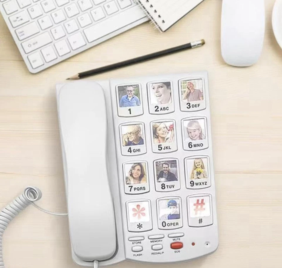 Teléfono de botón grande con timbre extra fuerte, nuevo en caja ancianos con discapacidad visual, fotos Foto 2 de 4