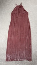 Reformation Irving Dress Womens 8 Pink Velvet Maxi Halter Slip Rosy Formal NEW