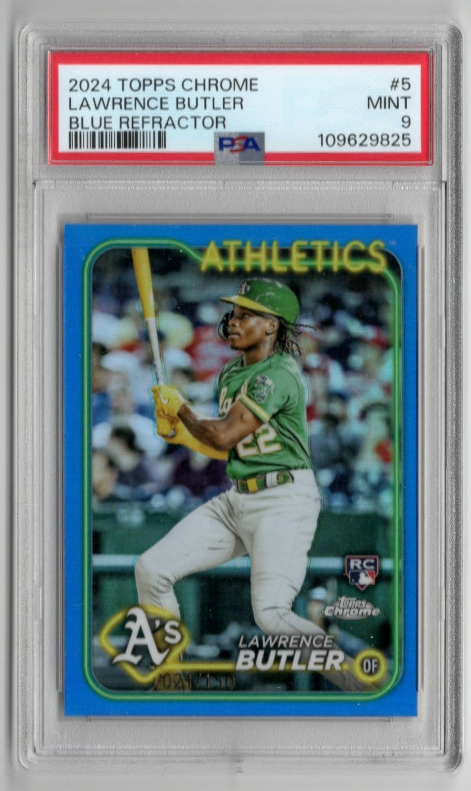 2024 Topps Chrome Blue Refractor /150 Lawrence Butler #5 Rookie RC | PSA 9 MINT