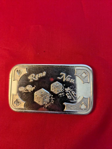 1 oz Mother Lode Mint .999 Fine Silver Bar/Round “Reno, Nevada, 68”