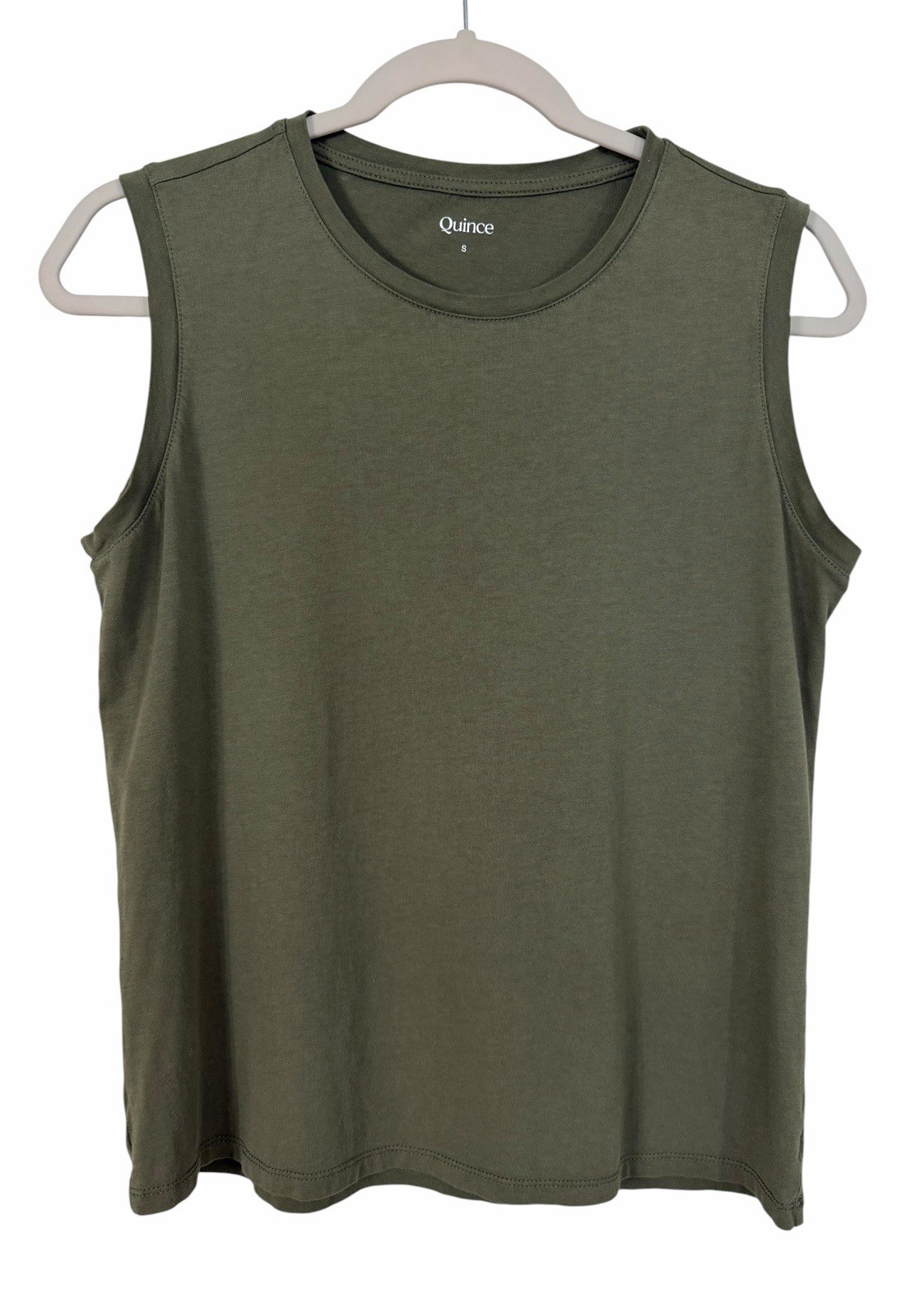 Quince Cotton Modal Muscle Tank Top Olive Green Size Small