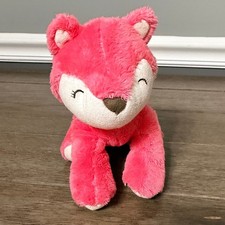 RARE Carters Fox Plush Salmon Pink White Baby Toy Stuffed Animal Lovey 2015
