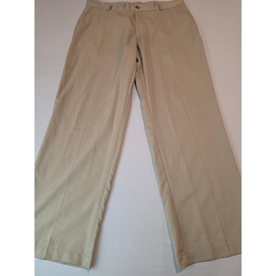 Adidas Climalite Mens Golf Pants Tan Khaki Flat Front Performance 36x32 0760