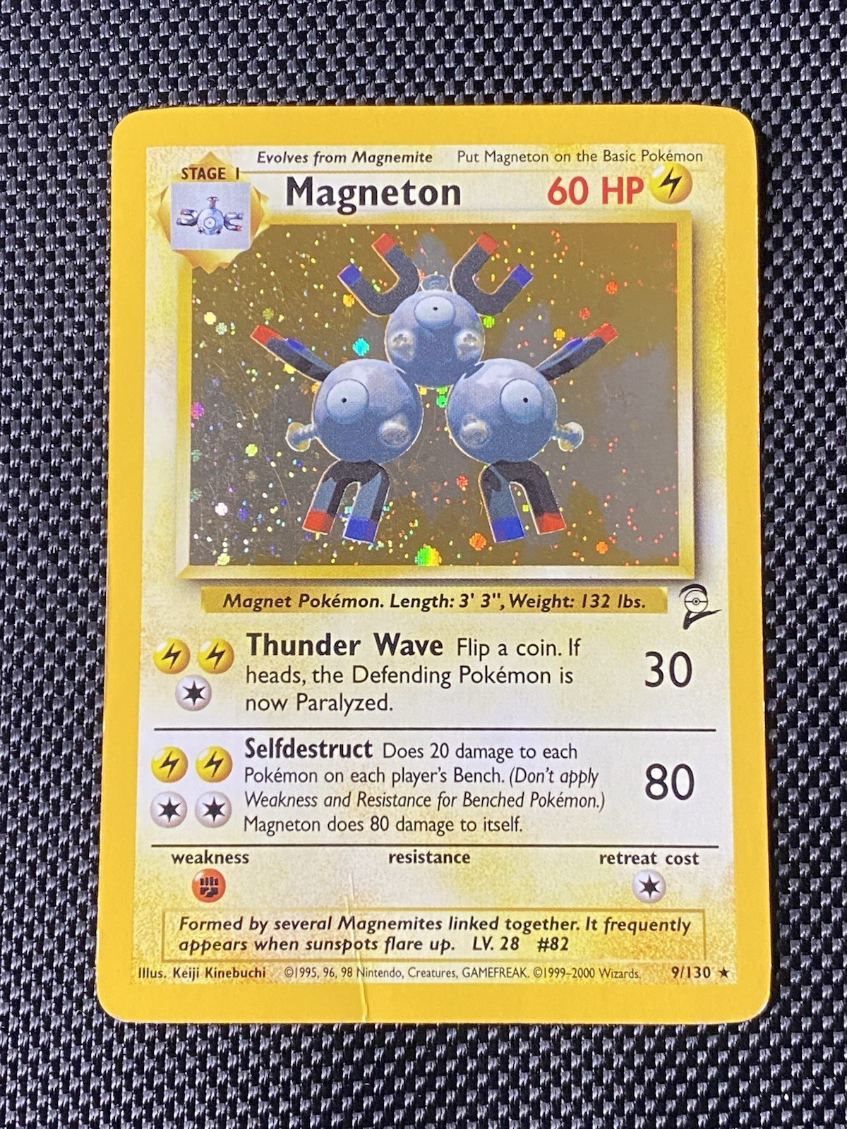 Magneton 9/130 Holo SWIRL Base Set 2 Pokemon Card