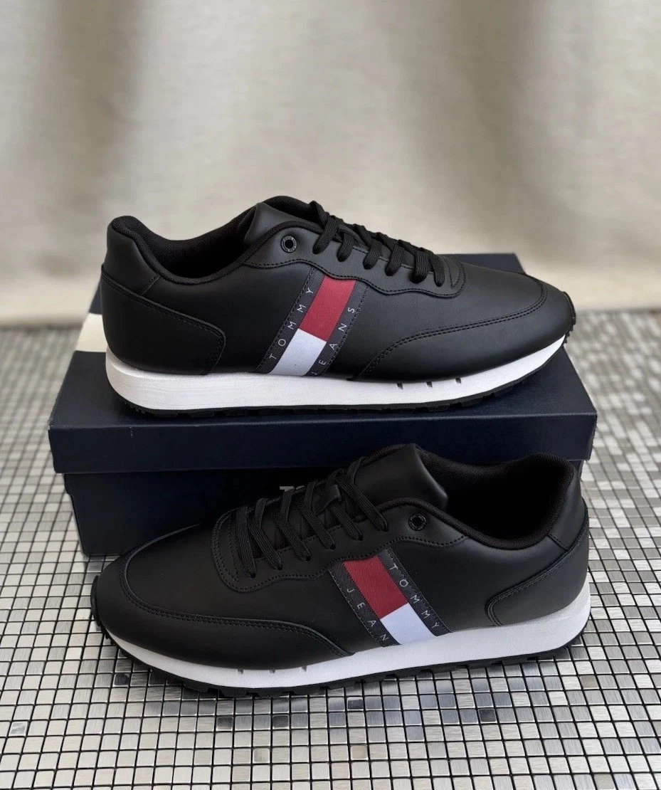 Tommy Jeans Mens Leather Trainers Size UK 7 EUR 41