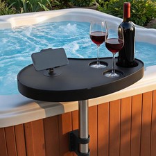 uuqouauo Hot Tub Tray Table with Cup Holders  Phone Holder, 360  Rotating Sp...