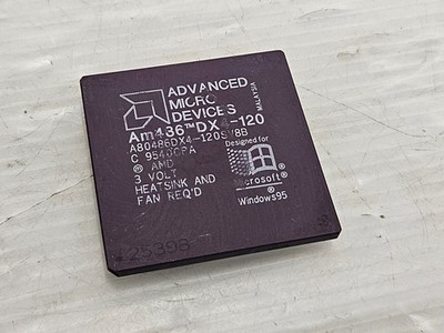 AMD Am486DX4-120, A80486DX4-120SV8B, 120MHz, 3V, Socket 3, Vintage CPU, Working