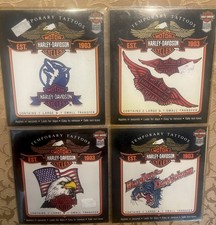 Harley Davidson Vintage Temporary Tattoos - BALD EAGLE/USA FLAG LOGO Lot Of 4