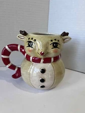 Johanna Parker Transpac Christmas Holiday Mug Reindeer Vintage Style New