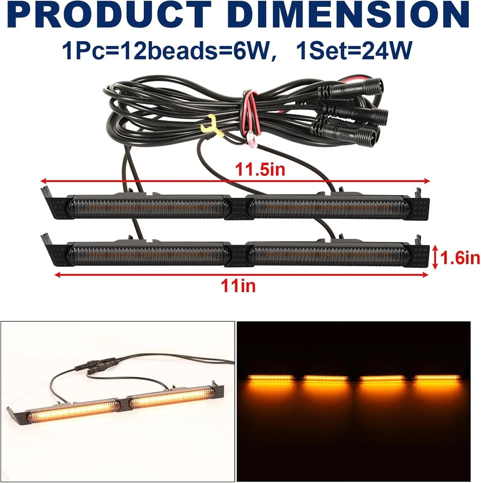 Luces de rejilla LED para Chevrolet Chevy Colorado Z71 2015-2020 WT LT accesorios Foto 3 de 4