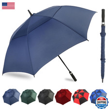 ZDSSM 54-72in Automatic Open Golf Umbrella, Oversize Double Canopy, Windproof