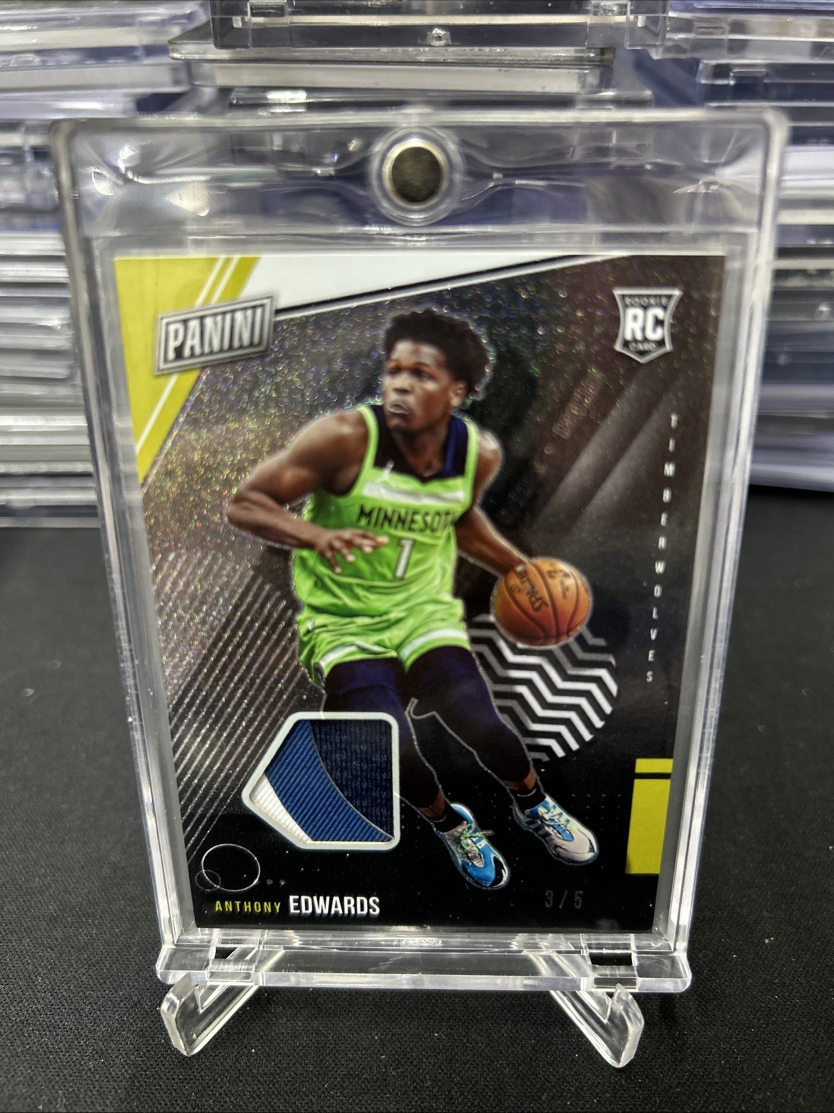 2021-22 Panini The National Anthony Edwards 3 Color Rookie Patch 3/5