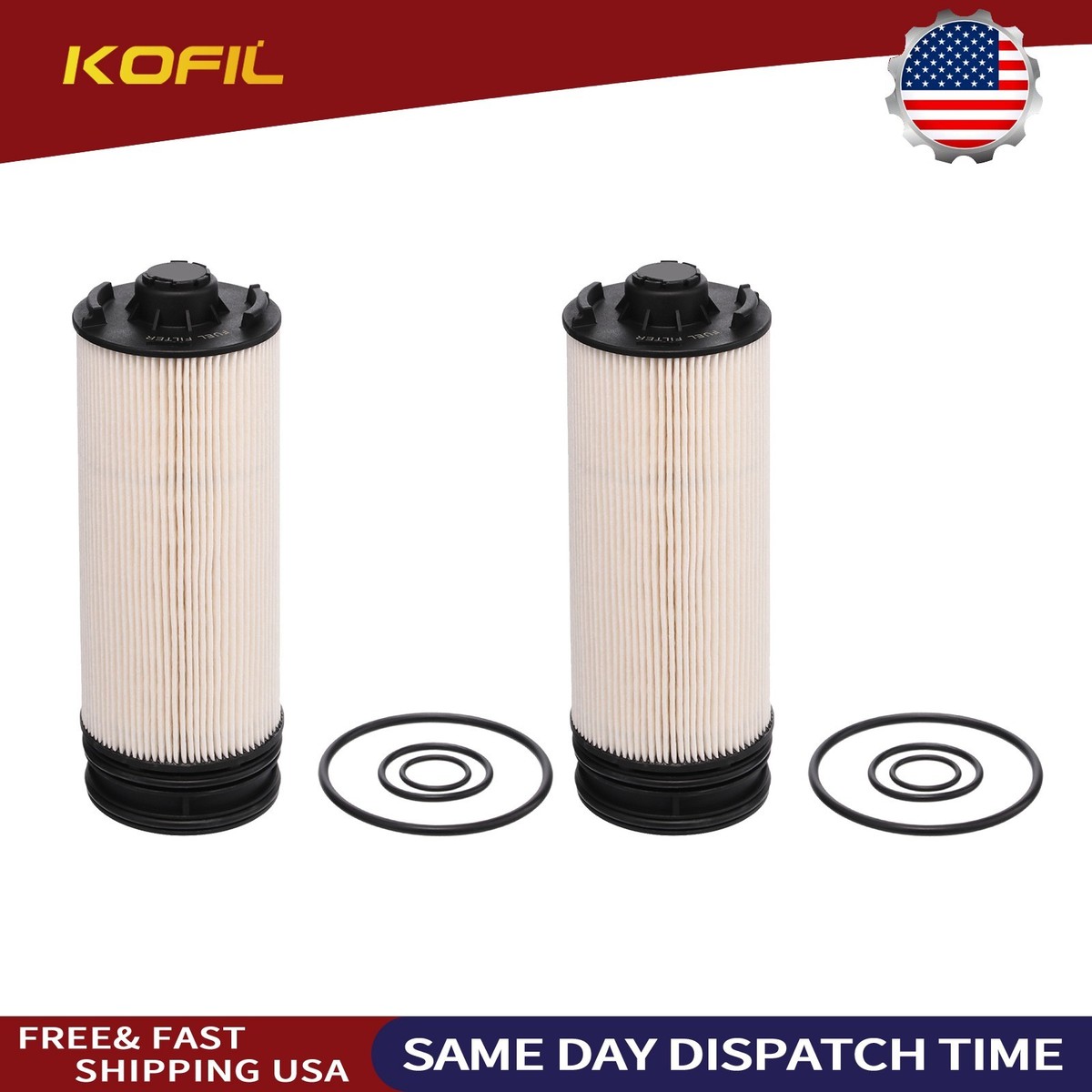 2x A9360900651 Fuel Filter Kit For Freightliner M2 108SD 114SD DD8