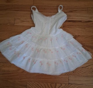 Vintage Toddler Party Dress Vintagr Sz 6 White Lace Tulle Crinoline Formal