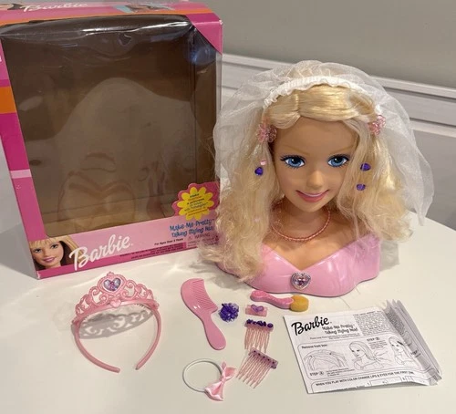 Vintage Barbie Make-Me-Pretty Talking Styling Head Bride Magic Makeup Rare