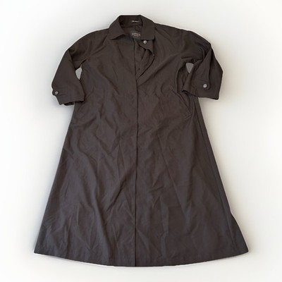 Sanyo Long Trench Coat Womens PS Petite Small Black Career Academia Single Layer