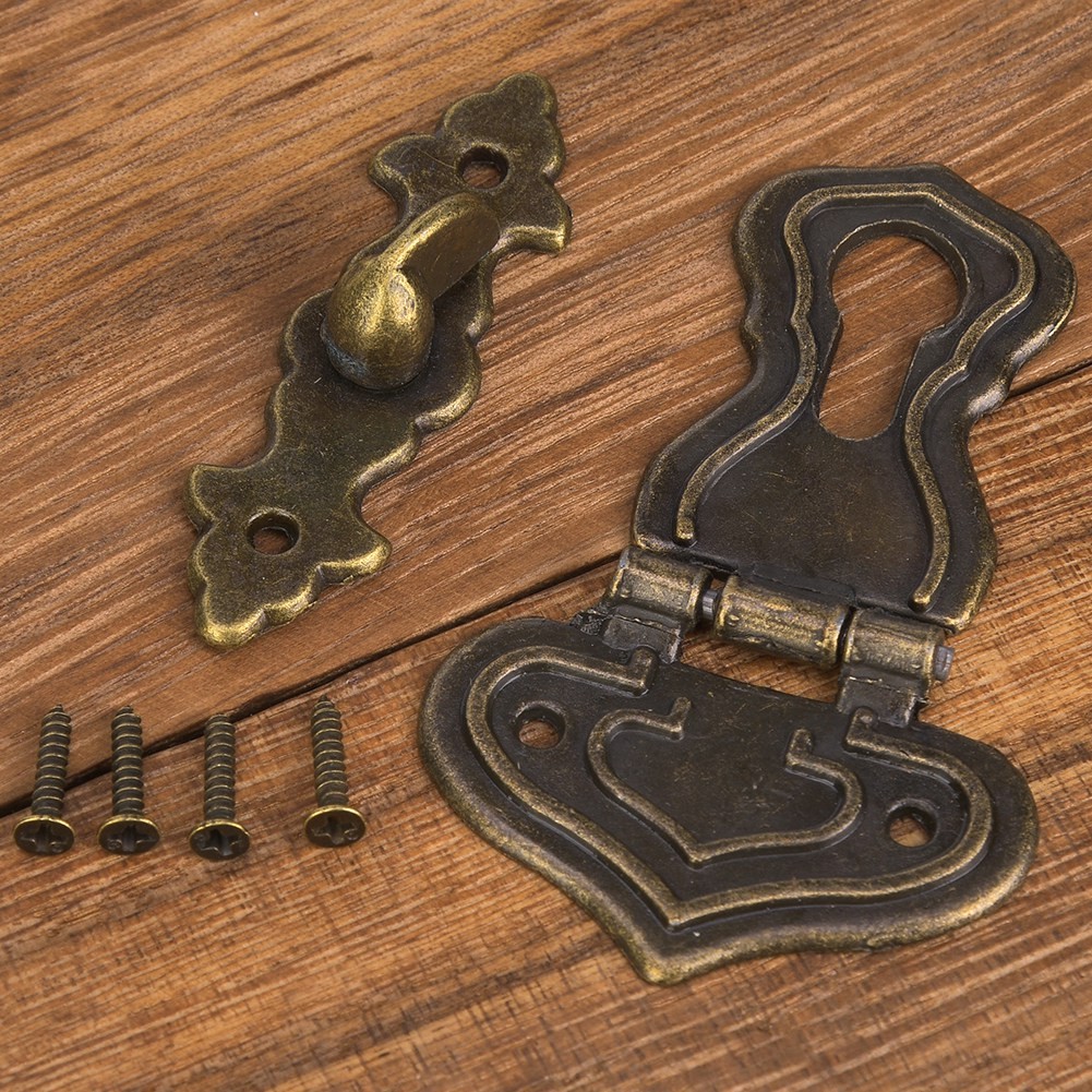 ‧10Pcs Hasp Latch Antique Style Zinc Alloy Boxes Bronze Coloured Latch Catch