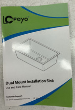 LoFeyo LQUO115 Dual Mount Granite Kitchen Sink White 18 x 15 x 8