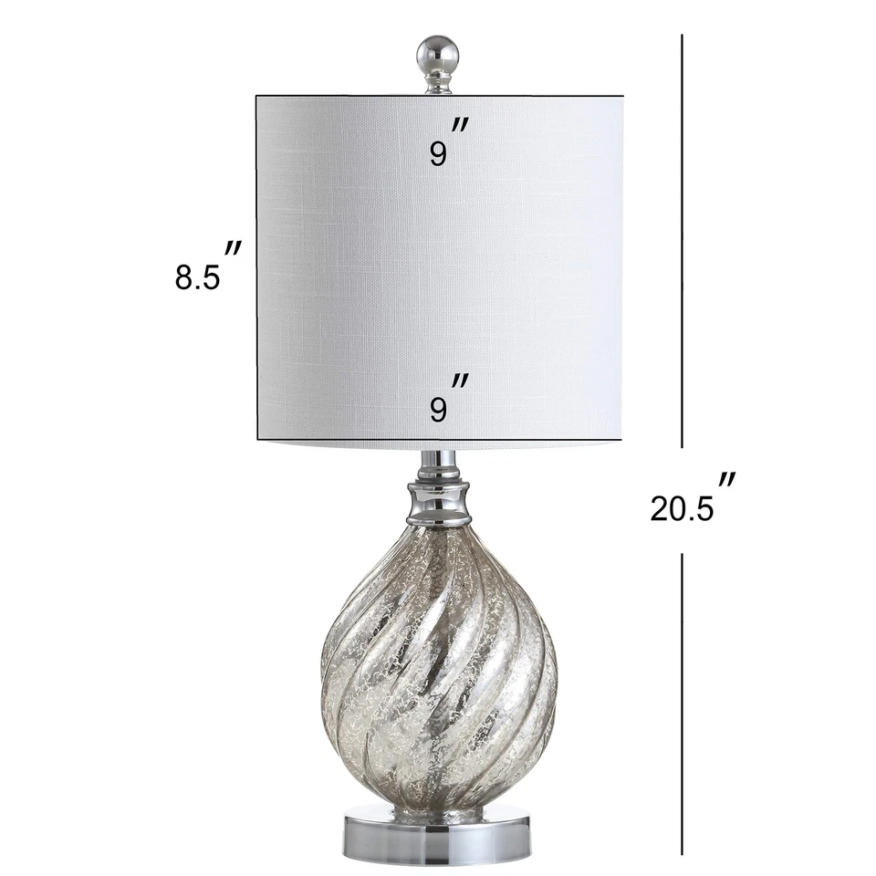 JYL1034A Lawrence 20.5" Glass/Metal LED Table Lamp Transitional Glam Bedside ... - Image 3 of 4