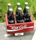 Vintage Coca-Cola Miniatures 3in Mini Glass Bottles Wooden Crate