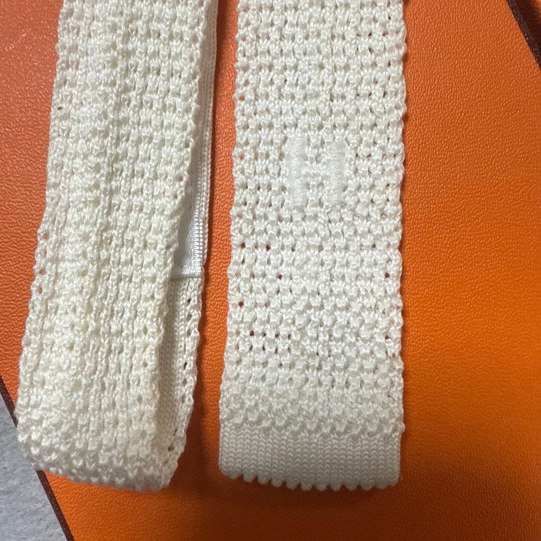 Excellent condition HERMES tie solid H pattern kn… - image 7