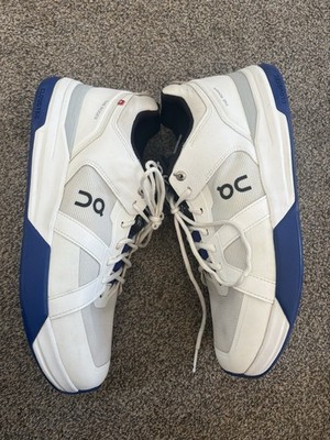 On Men's The Roger Clubhouse Pro tennis shoes in white and blue Size 12