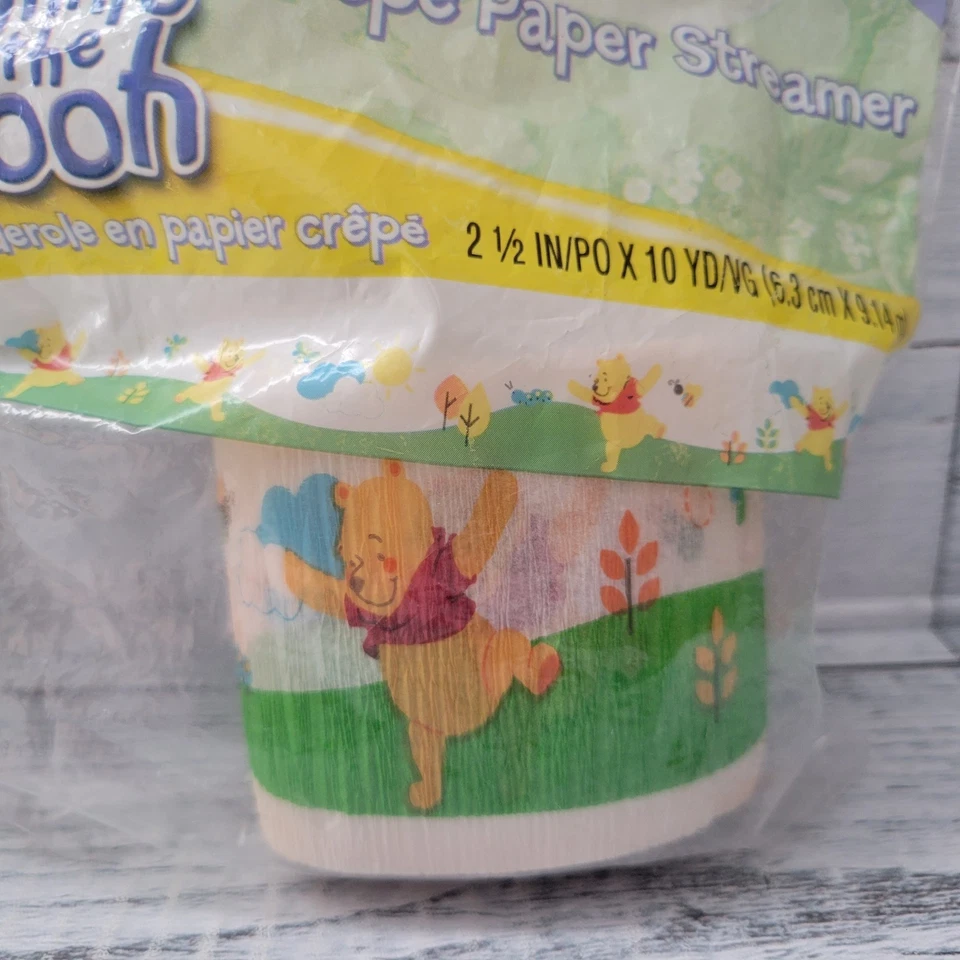 Vintage 90s Hallmark Disney Winnie The Pooh Crepe Paper Craft Party Streamers - Image 3 of 4