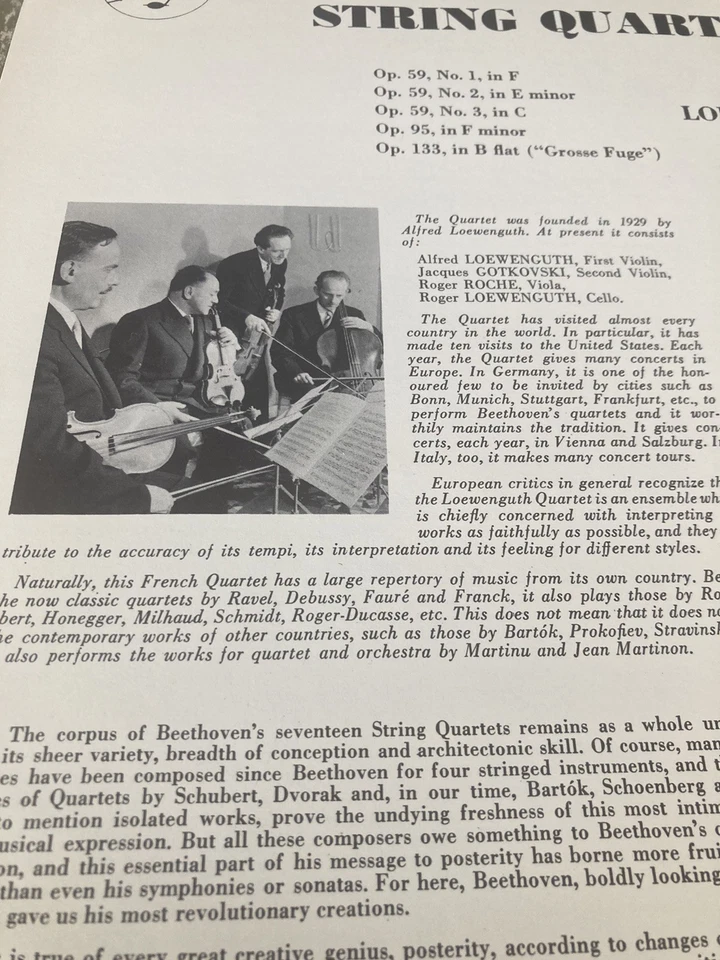 Beethoven String Quartets(Complete) Vol.2!Vox SVBX 543/! Loewenguth/NM Vinyl!RVG - Image 2 of 4