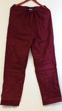 Unisex Medical Scrub Pant Straight Leg Drawstring Burgundy Wine Size Medium