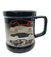 2006 DALE EARNHARDT Ceramic Coffee Cup Mug Black NASCAR Sticker Verified - EUC