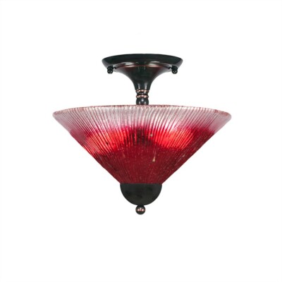 Toltec Lighting Semi-Flush, 2 Bulbs, 12' Frosted Crystal Glass - 120-BC-706