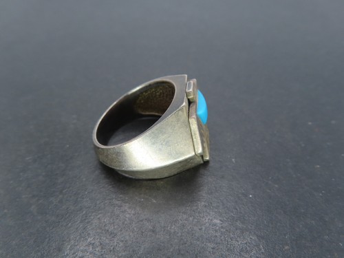 1988 Sterling Silver & Turquoise Thunderbird Ring, FM, Size 9.75, 15.3g - Picture 2 of 7
